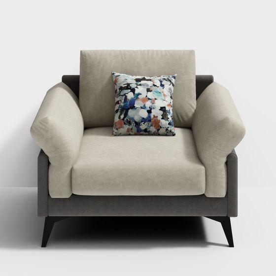 Urban Comfort Low-Poly Sofa 3D model