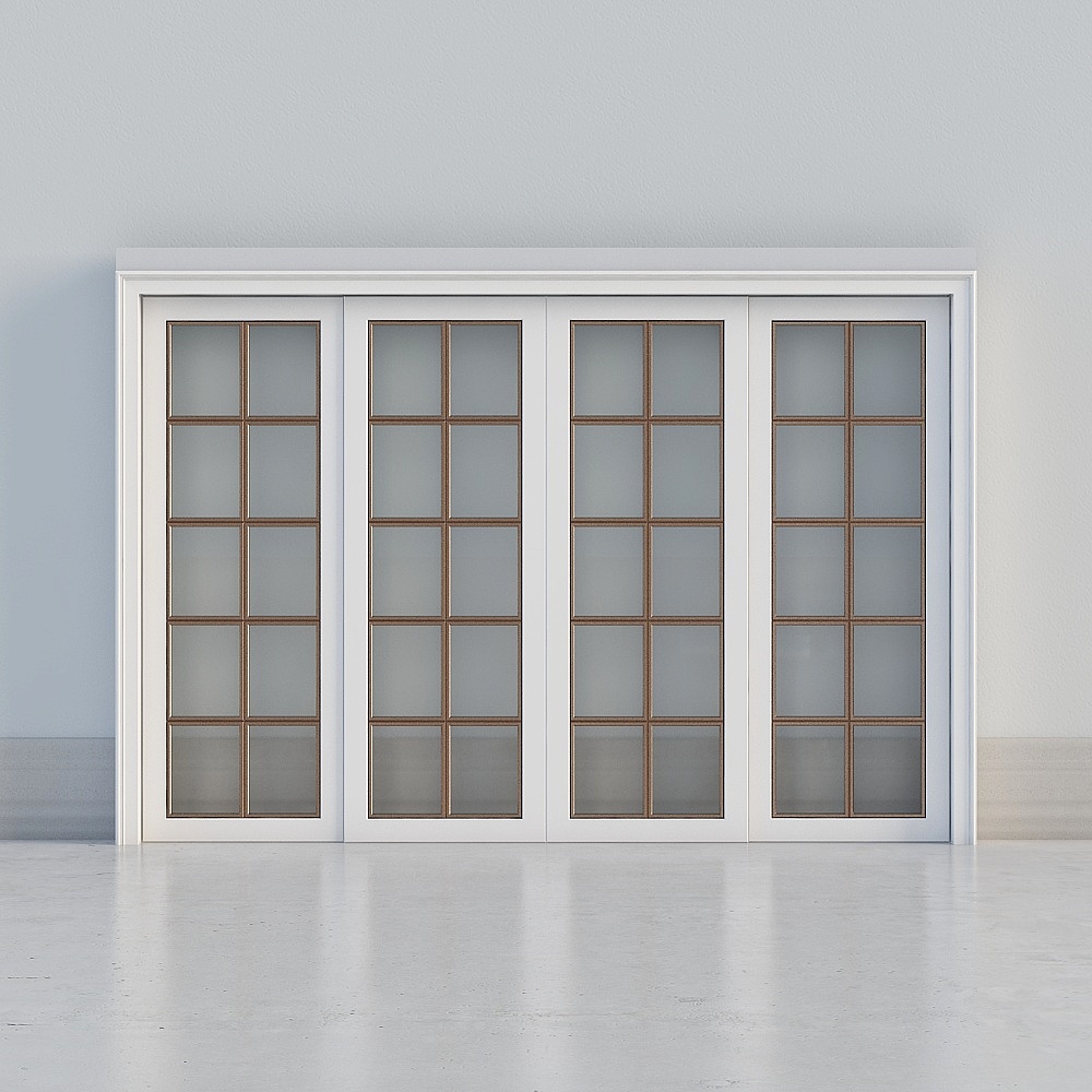 Cửa kéo 4 cánh kính-xs