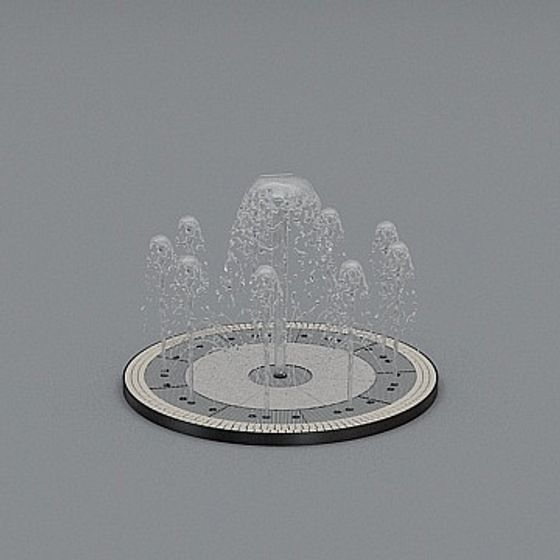 Low Poly Fountain 3D model for Serenity in Urban Spaces