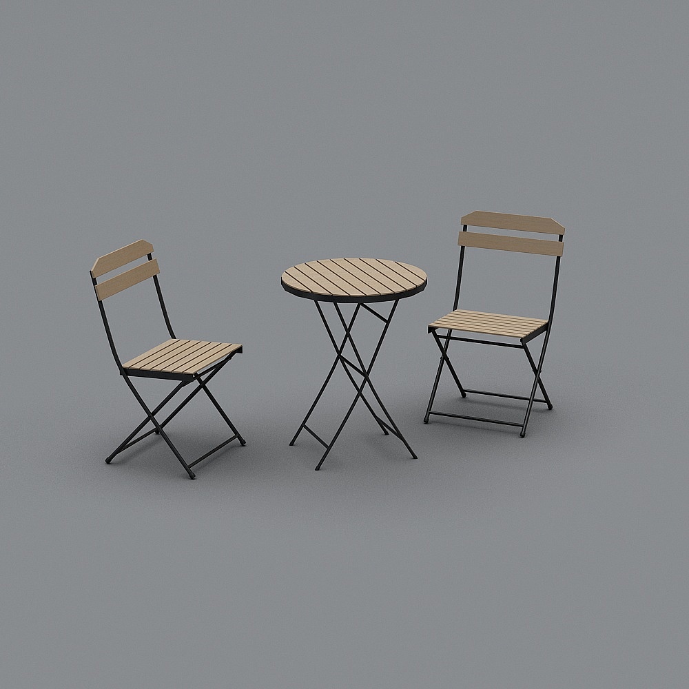 Cool balcony terrace Villa Courtyard Bar Cafe outdoor iron chair three-piece set