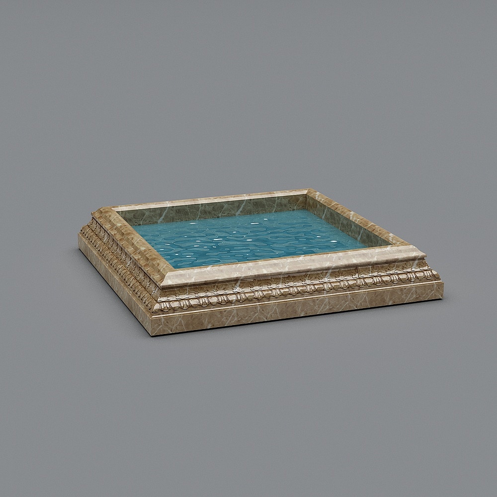 유럽 고전적 풍경 수영장-분수 수 특징 5