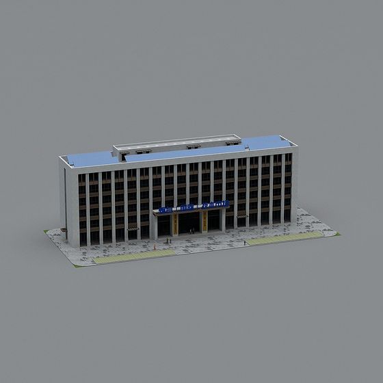 Low-Poly Modern Office Building 3D model
