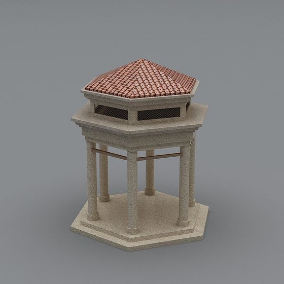 Elegant Roman Pavilion 3D model for Creative Projects