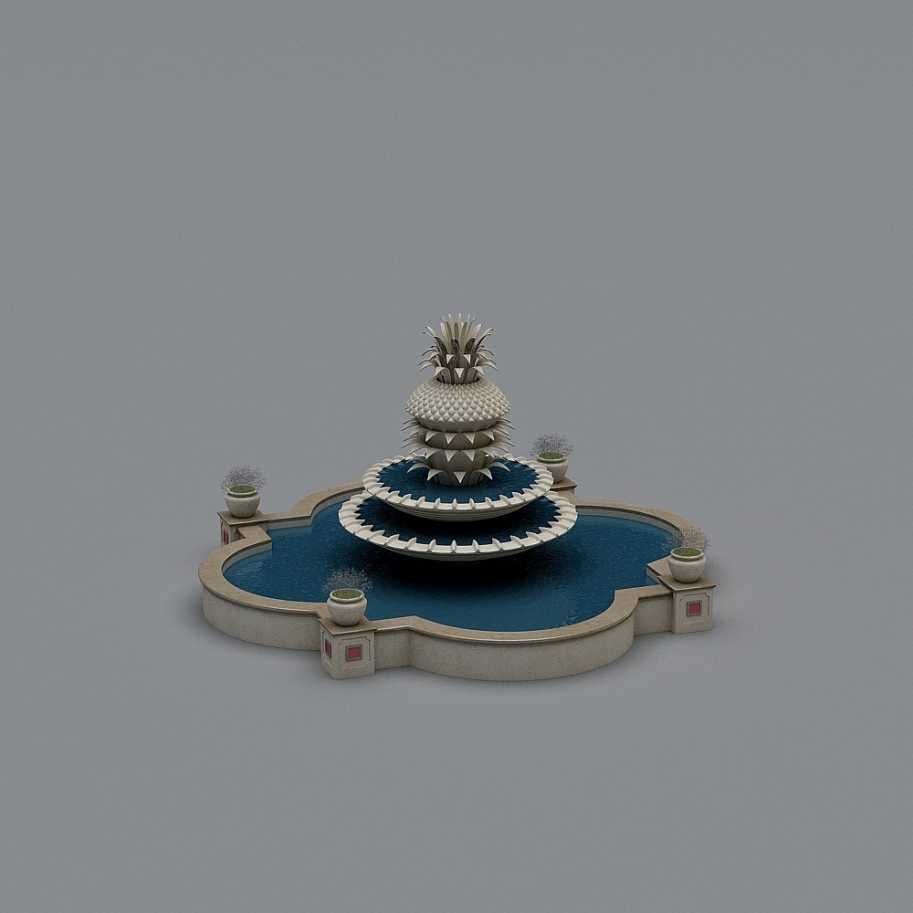 Charming Pineapple Fountain 3D model