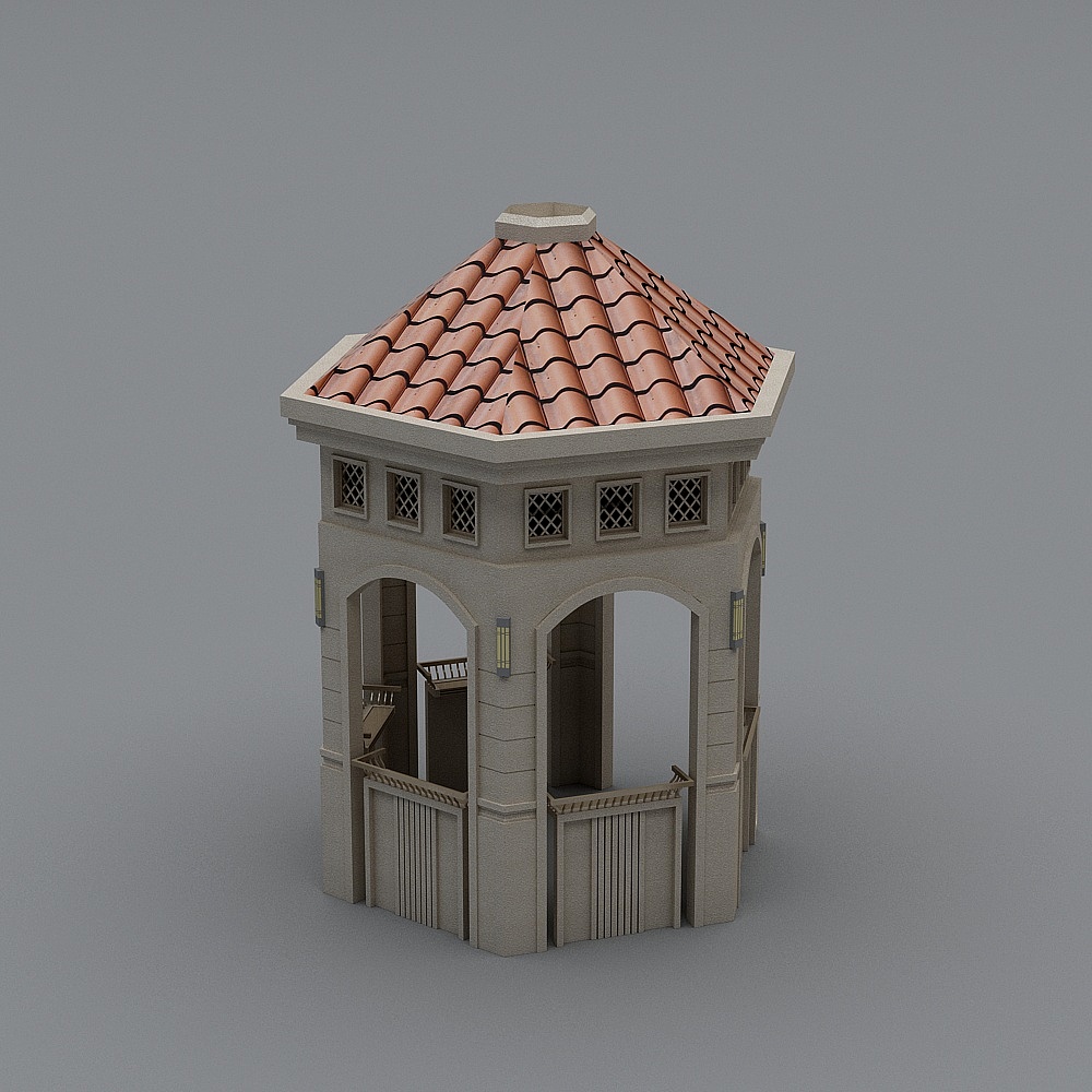 Elegant Classical Pavilion 3D model