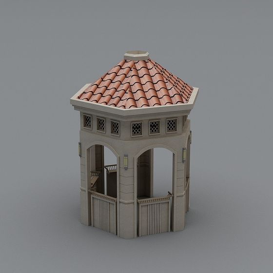 Elegant Classical Pavilion 3D model