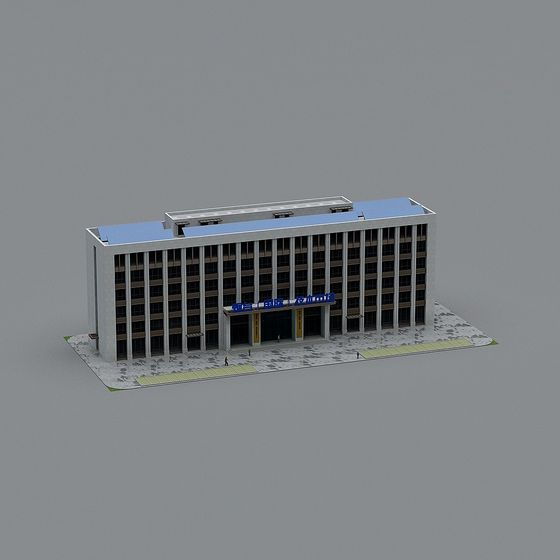 Modern Low-Poly Building 3D model