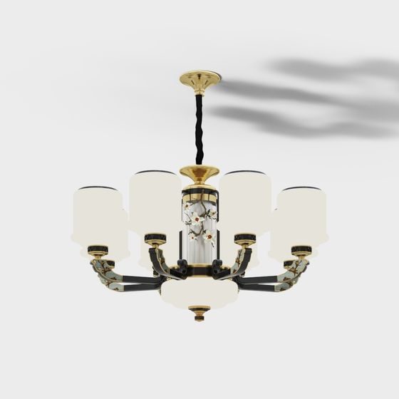 Elegant Low Poly Chandelier 3D model