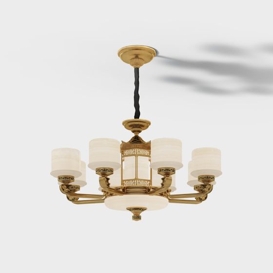 Elegant Modern Chandelier 3D Model