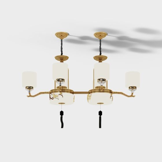 Elegant Low-Polygon Chandelier 3D Model