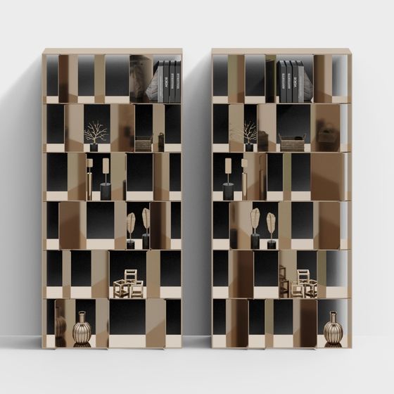 Artistic 3D Bookshelf Model for Modern Spaces