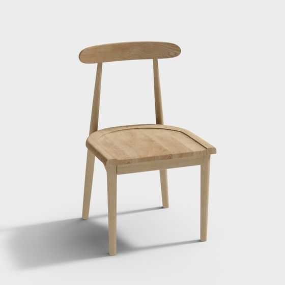 Stylish Wooden Chair 3D model for Modern Interiors