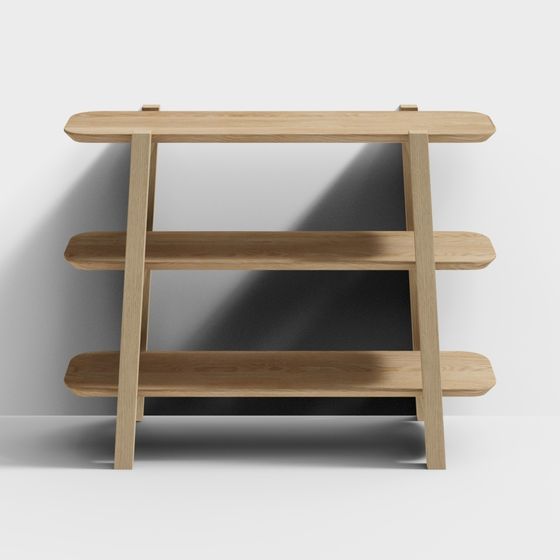 Elegant Wooden Bookshelf 3D model for Contemporary Homes