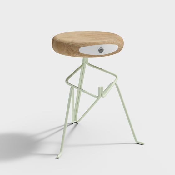 Wood Grain Bar Stool 3D model