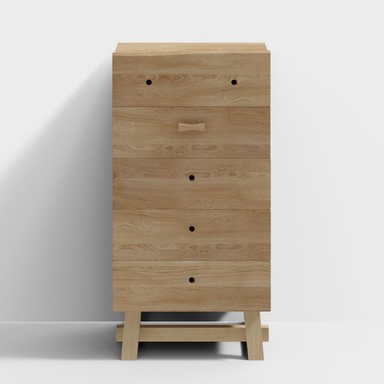 Stylish Wooden Storage Cabinet 3D model