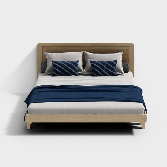 Low Poly Modern Bed Frame 3D model