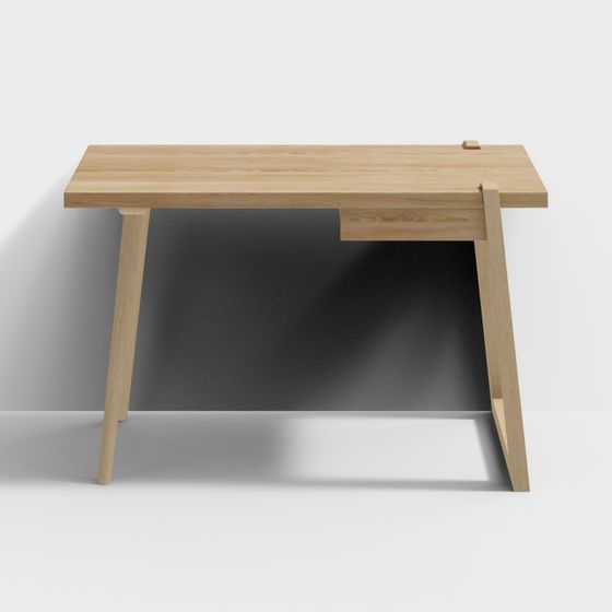 Minimalist Wooden Desk 3D model