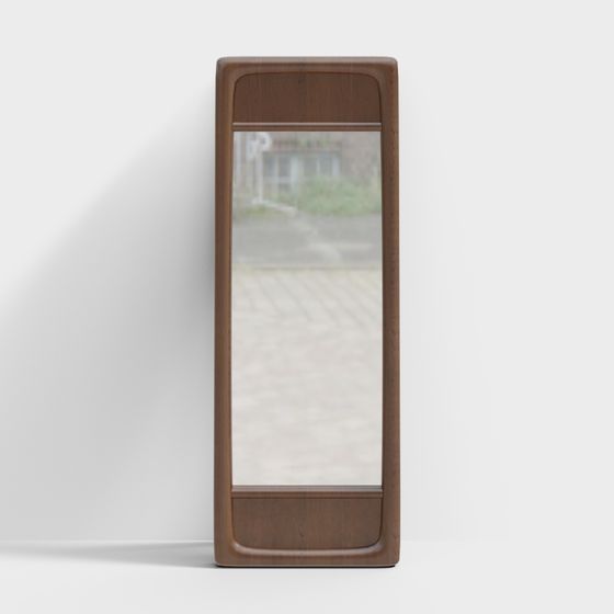 Vintage Wooden Mirror 3D Model