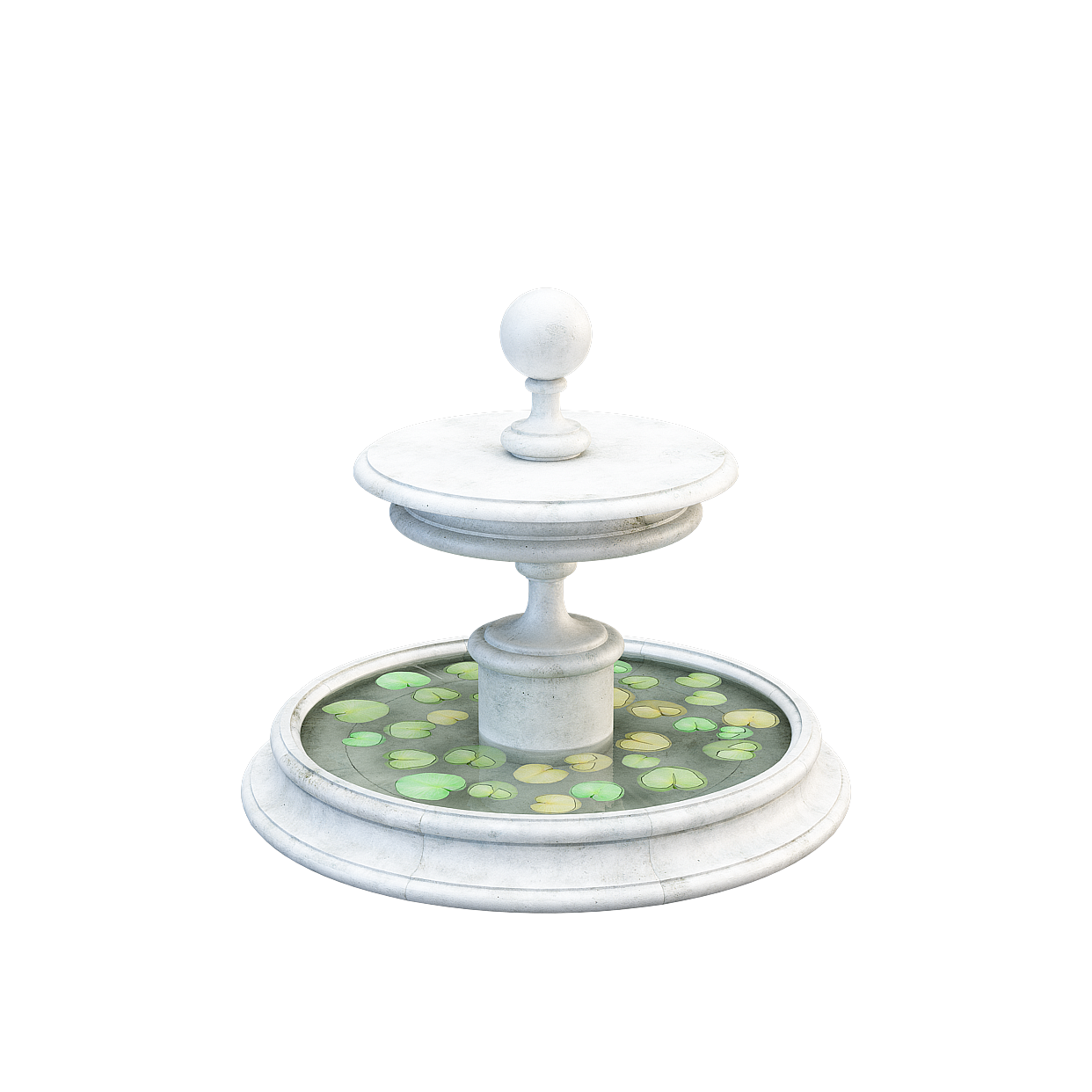 Exquisite Low-Poly Fountain 3D Model – Classic Stone Design