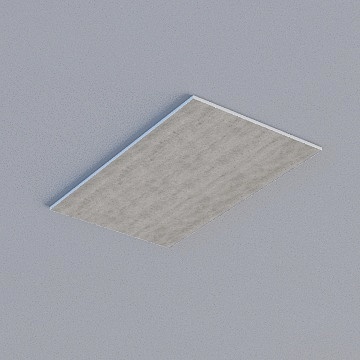 Modern white rectangular ceiling light with textured surface on grey background