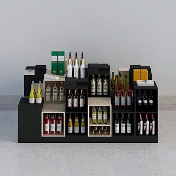 Modern Wine Display 3D model