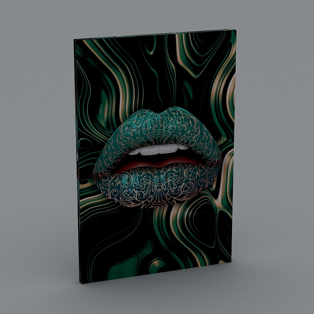 Lip Art 3D Model - Unique Artistry in Low Poly Style