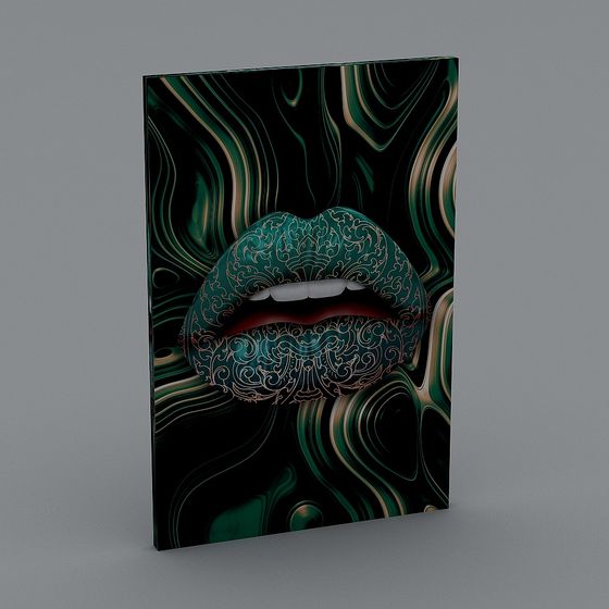 Lip Art 3D Model - Unique Artistry in Low Poly Style
