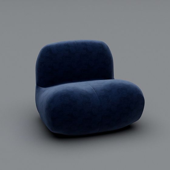 Low Poly Navy Blue Sofa 3D model