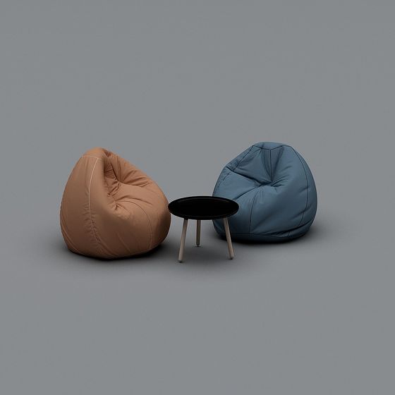 Bean Bag Duo 3D model for Modern Aesthetics