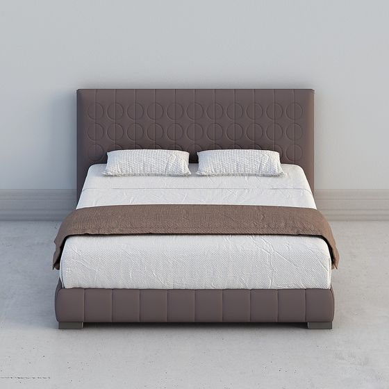 Stylish Minimalist 3D Bed Model for Modern Spaces