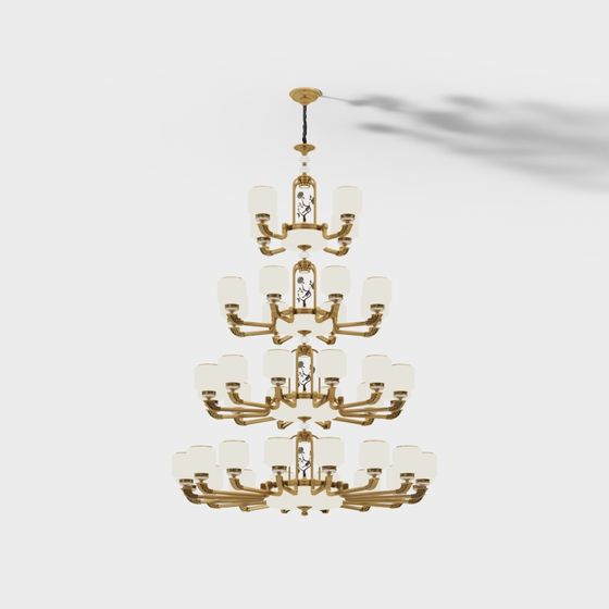 Stylish Chandelier 3D model for Interiors