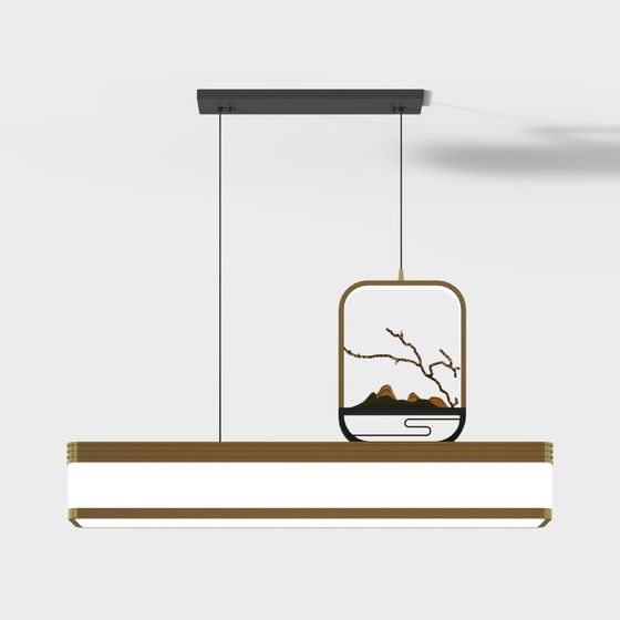 Stylish Hanging Plant Light 3D model