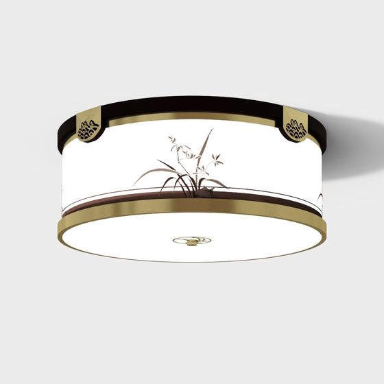Elegant Ceiling Light 3D model with Artistic Touch