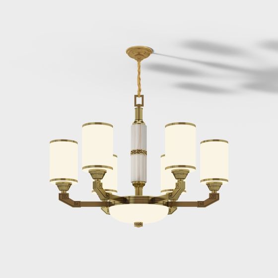 Elegant Vintage-Inspired Chandelier 3D Model