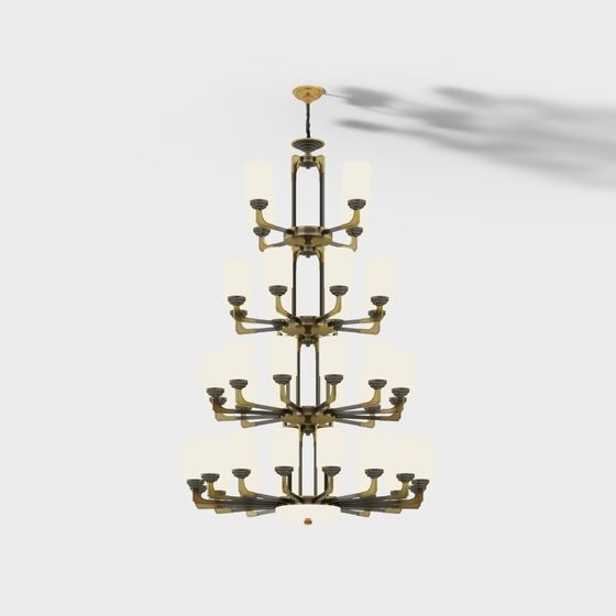 Stylish Low-Poly Chandelier 3D model for Modern Spaces
