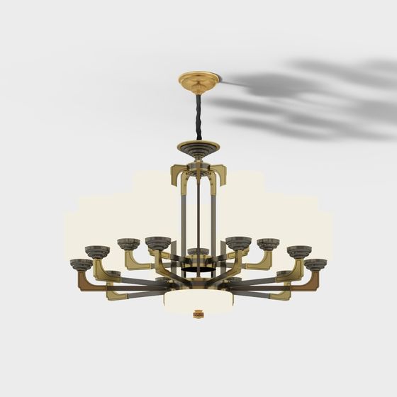 Stylish Vintage Chandelier 3D model for Modern Interiors