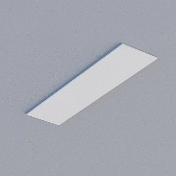 Modern white rectangular ceiling light with matte finish on grey background