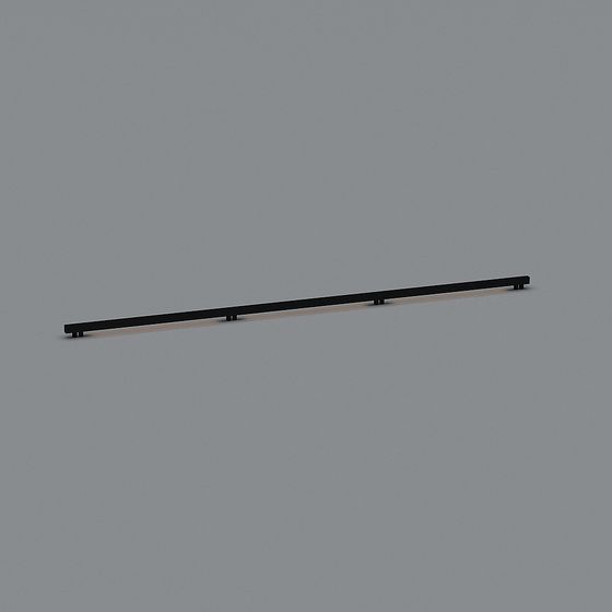 Minimalist Metal Railing 3D model for Modern Interiors