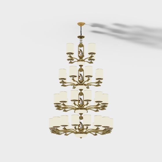 Elegant Classic Modern Chandelier 3D model