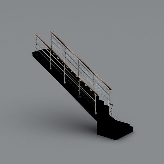 Sleek Low-Poly Staircase 3D model