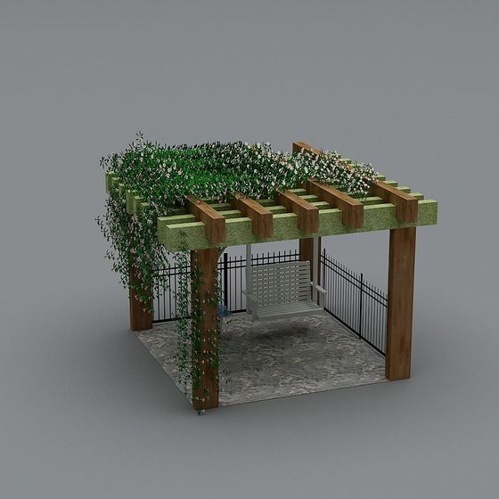 Vibrant Wooden Pavilion 3D model