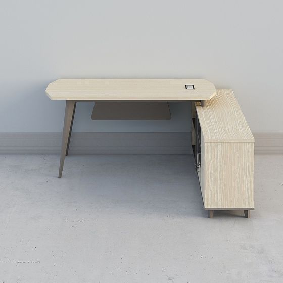 Modern L-Shaped Office Desk 3D model