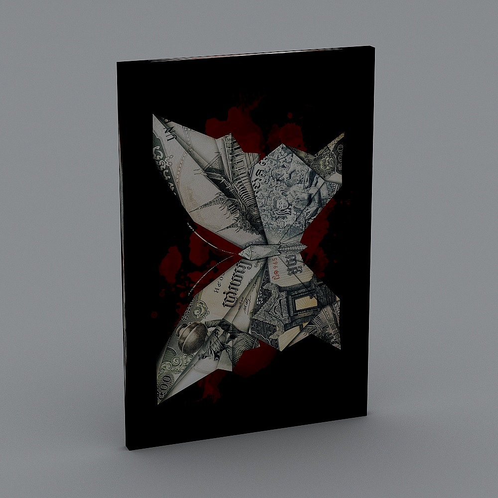 Unique Bloodstained Origami Butterfly 3D model
