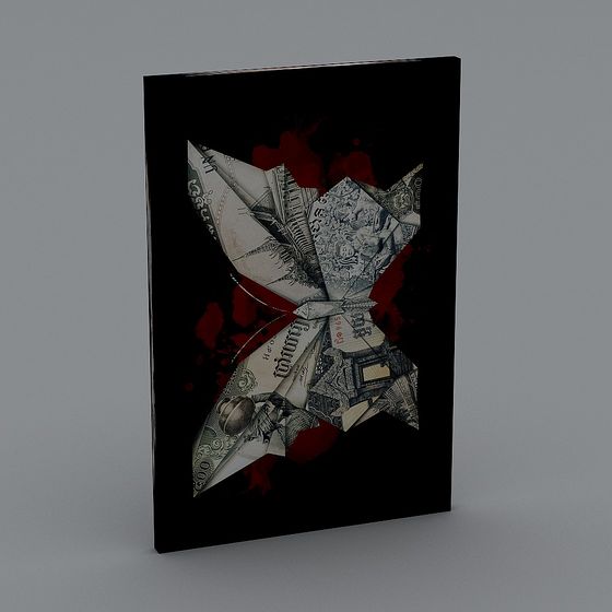 Unique Bloodstained Origami Butterfly 3D model