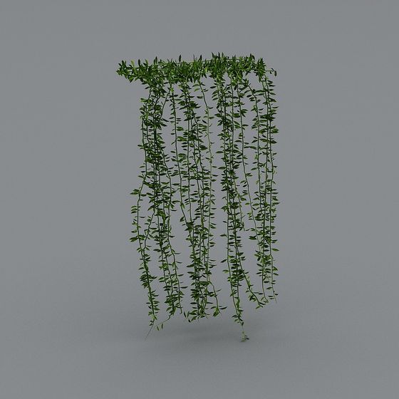 Hanging Plant Rack 3D Model – Low-Poly Green Vines