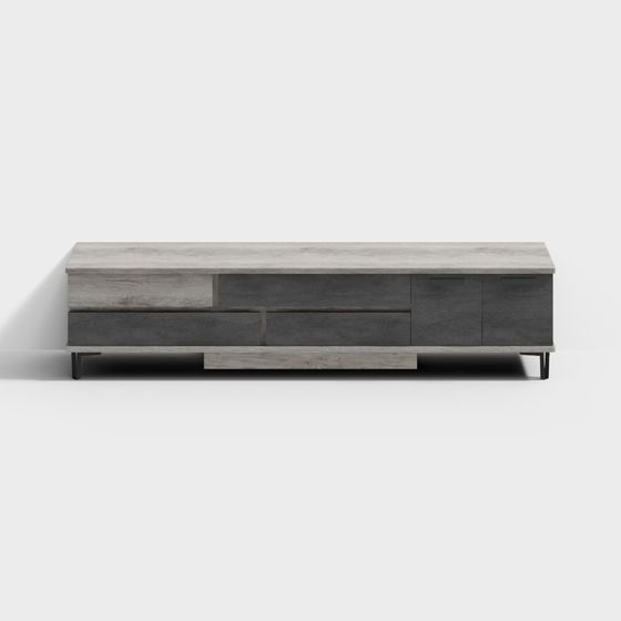 Modern Industrial TV Cabinet 3D model