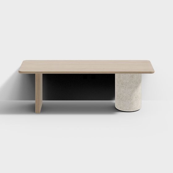 Concrete and Wood Table 3D model