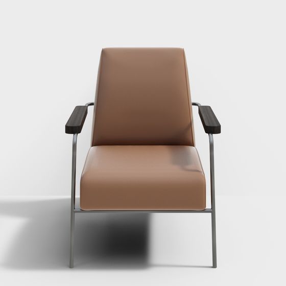 Chic Single Sofa Chair 3D Model in Earth Color