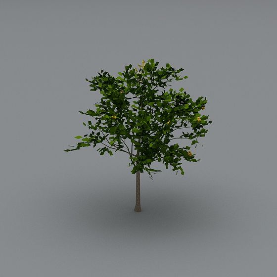 Vibrant Low-Poly Green Tree 3D model