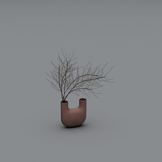U-Shaped Vase 3D model for Modern Design